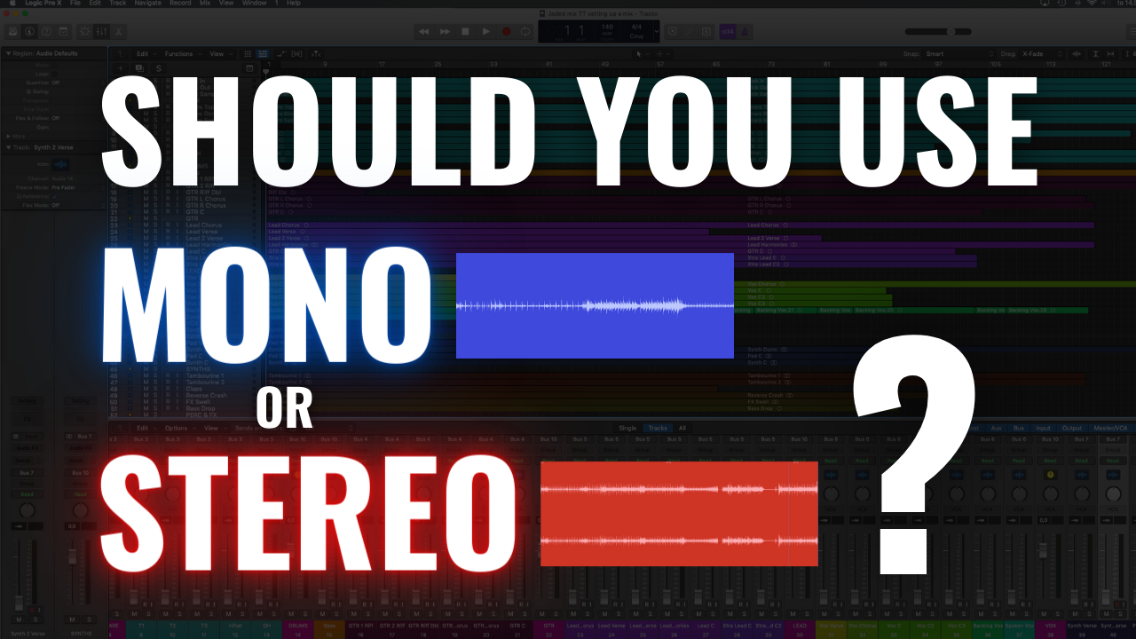 when to use stereo and when mono tracks?
